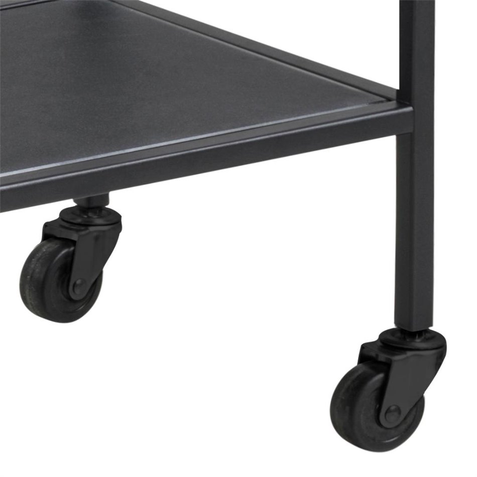 Serving trolley Aford, top glass/black legs 75x60x30cm