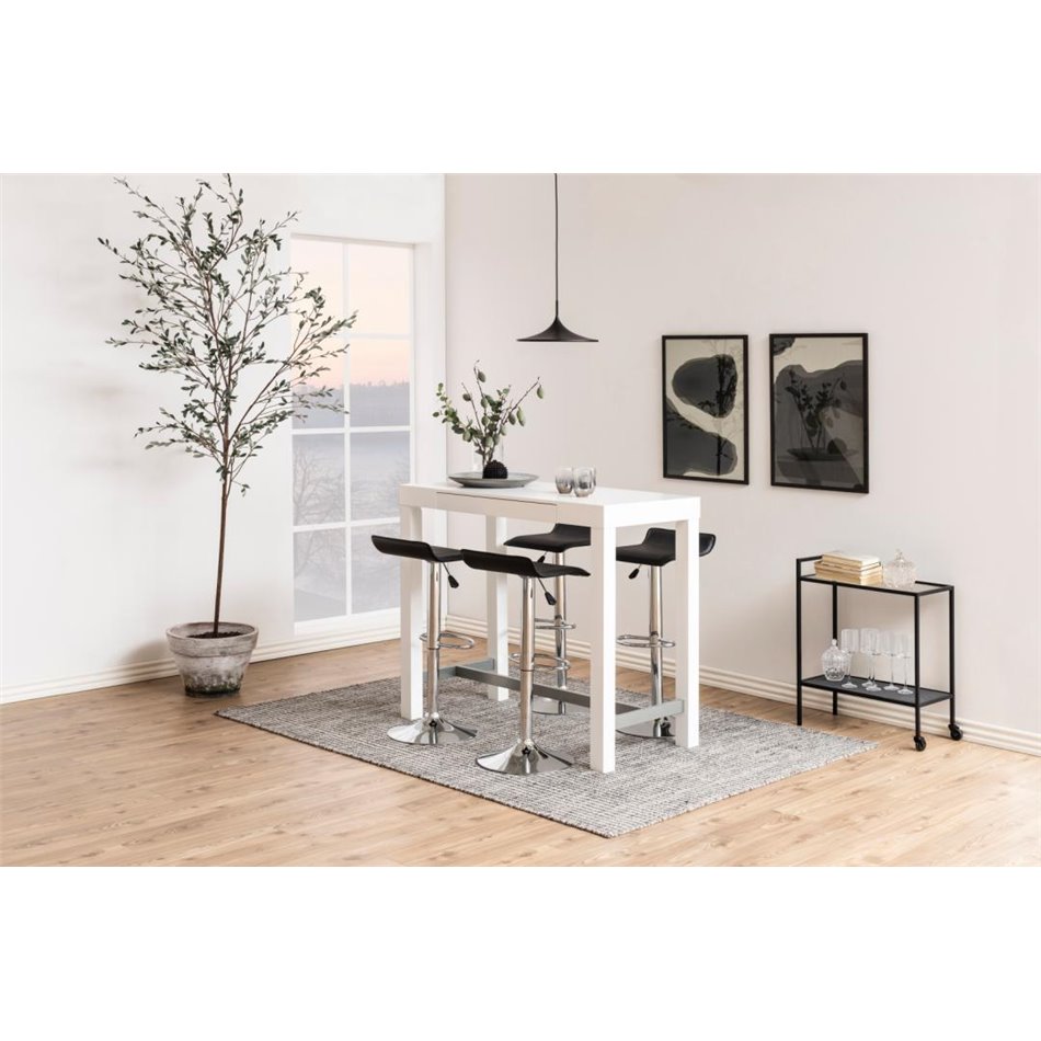 Serving trolley Aford, top glass/black legs 75x60x30cm