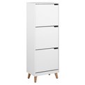 Shoes cabinet Amitra, white, MDF, H133.5x47x30cm