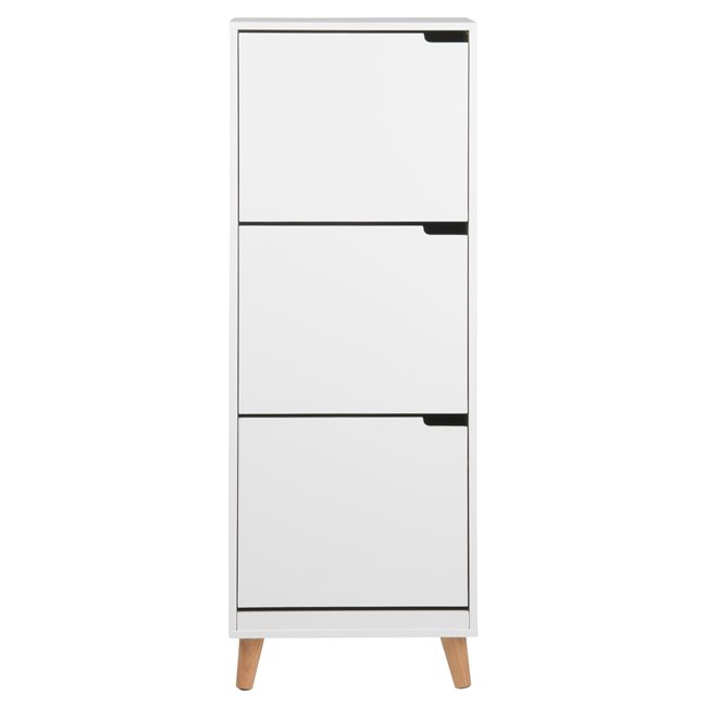 Shoes cabinet Amitra, white, MDF, H133.5x47x30cm