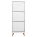 Shoes cabinet Amitra, white, MDF, H133.5x47x30cm