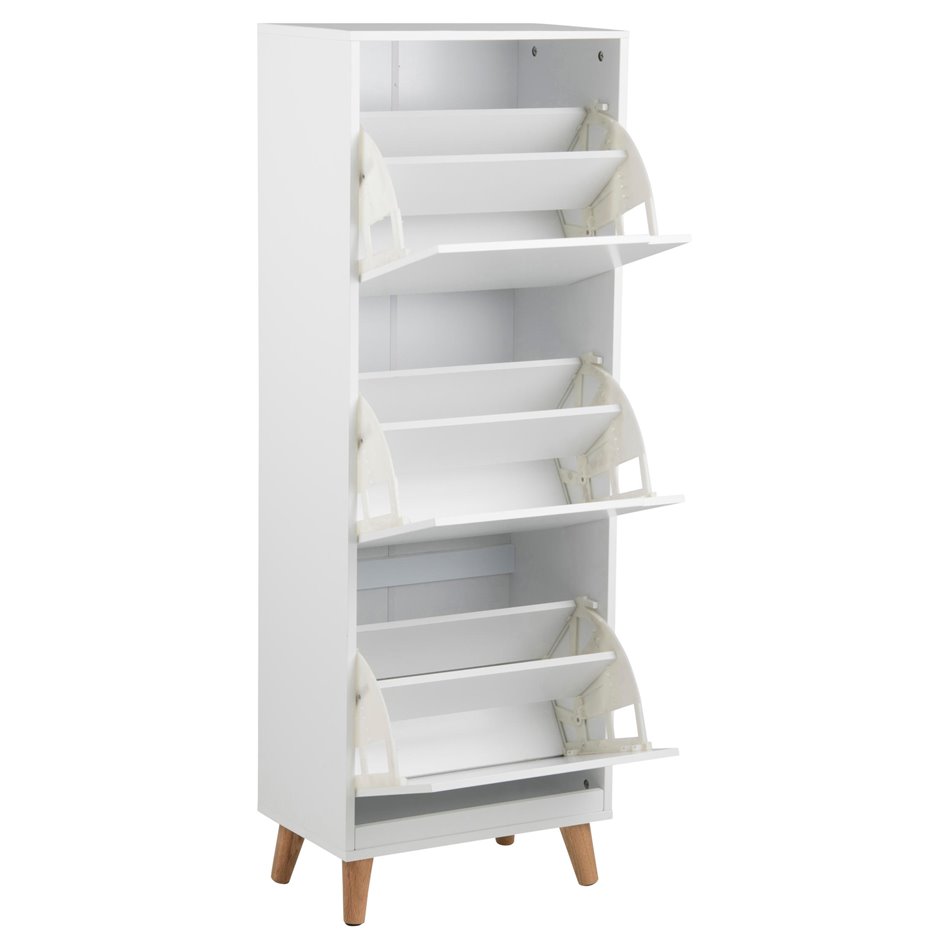 Shoes cabinet Amitra, white, MDF, H133.5x47x30cm