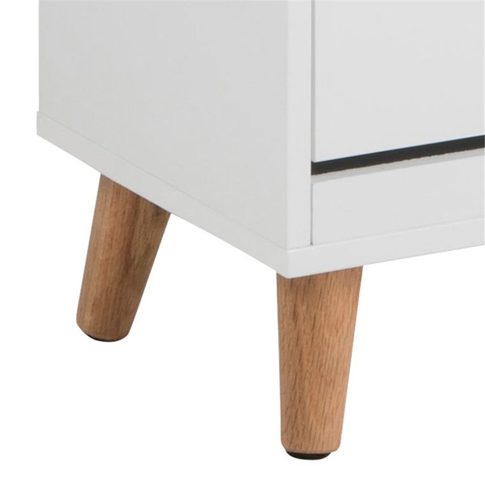 Shoes cabinet Amitra, white, MDF, H133.5x47x30cm