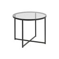 Side table Across, smoked glass/black legs, H45xD55cm