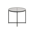 Side table Across, smoked glass/black legs, H45xD55cm