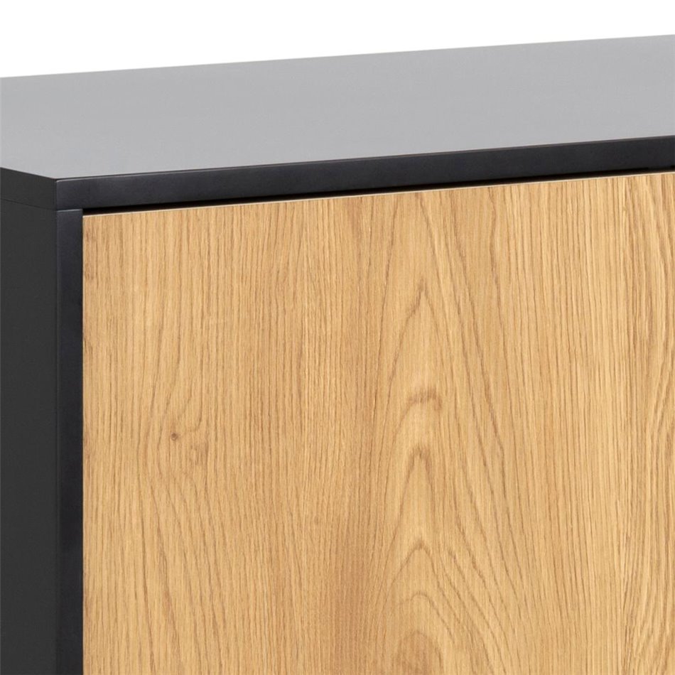 Sideboard Aford, MDF, black/natural, H82x120x40cm