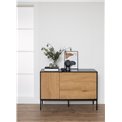 Sideboard Aford, MDF, black/natural, H82x120x40cm