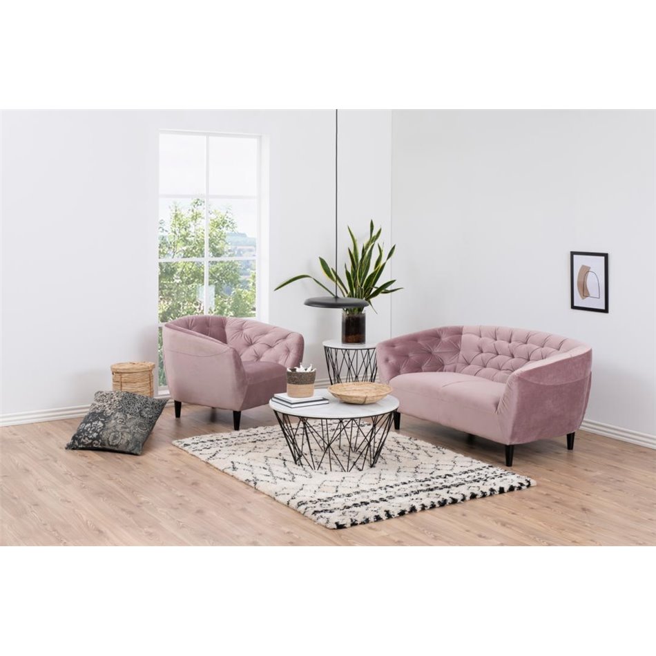 Sofa Aria, pink, H78x150x84cm