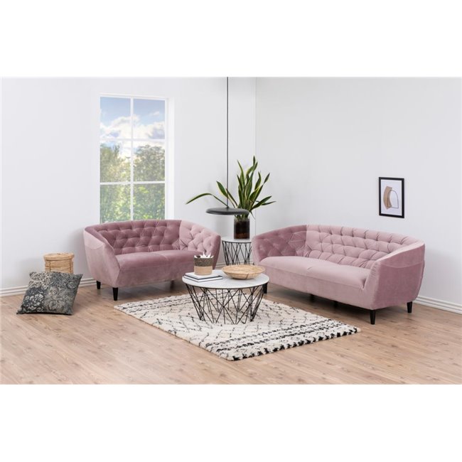 Sofa Aria, pink, H78x191x84cm