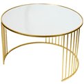Metal table set 2 Barko, mirror top/golden, 80-60x51-45cm