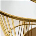 Metal table set 2 Barko, mirror top/golden, 80-60x51-45cm