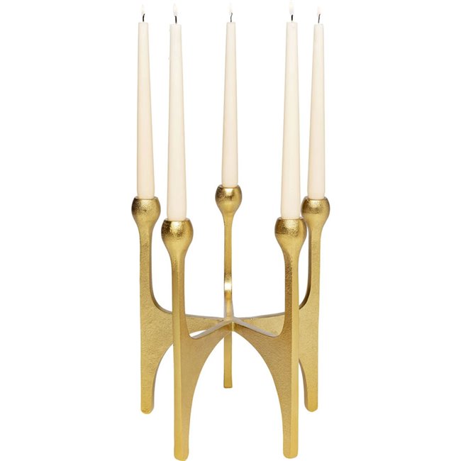 Candle holder Stacky, golden, H31x26x26cm