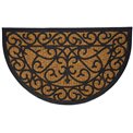 Doormat rubber cocos halfround, 75.3x45.2x1.1cm