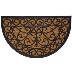 Doormat rubber cocos halfround, 75.3x45.2x1.1cm