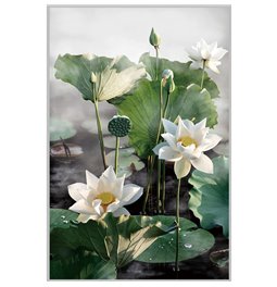 Wall glass art Water lilies, 120x80x3.5cm
