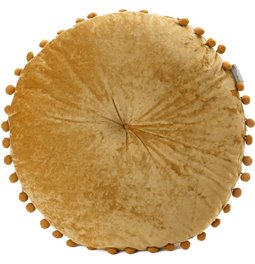 Pillow Jakobine 2, gold, velvet, D50cm