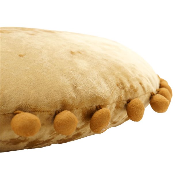 Pillow Jakobine 2, gold, velvet, D50cm