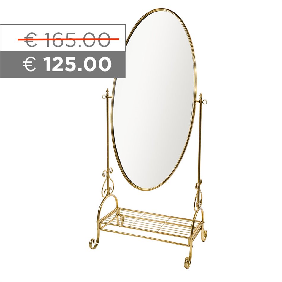 Floor mirror Bellevue, golden, 78x53x172cm