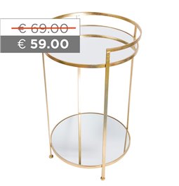 Metalinis stalas BARGE L, veidrodinis viršus, auksinės sp., 44x44x71cm