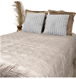 Bed cover Juta, taupe, velvet, 1220x240cm