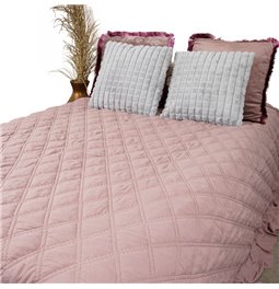 Bed cover Jurate, mauve, velvet, 220x240cm