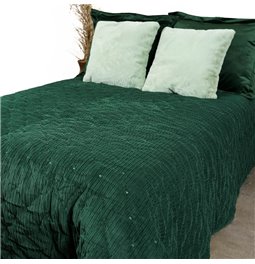Bed cover Jolanta, green, velvet, 160x220cm