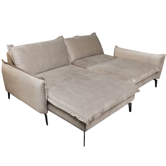 Corner sofa Weglossy L, extendable, Riviera 16, 226x105-162x88cm