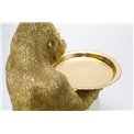 Decorative figure Gorilla hold leave plate, 39x31x37.5cm