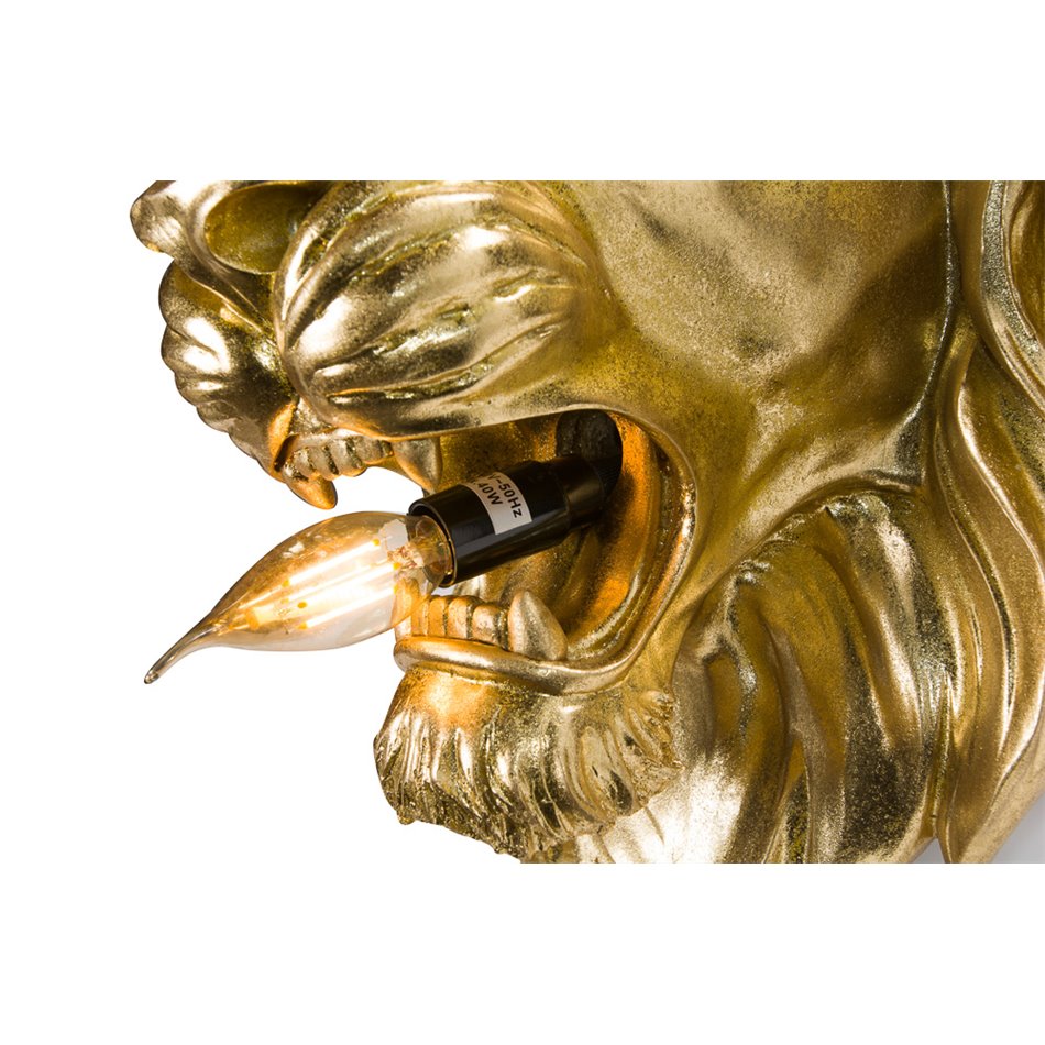 Deco Lion with lamp, 47.0x41.0x24.5cm