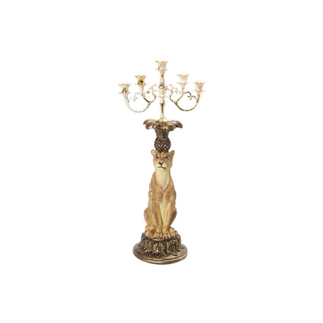 Deco/candle holder Lion, 12.5x8.5x29.0cm