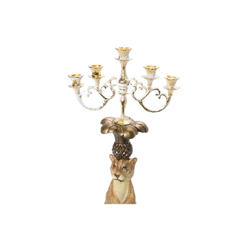 Deco/candle holder Lion, 12.5x8.5x29.0cm