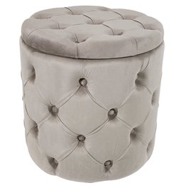 Pouf Mainburg A, taupe, velvet, 43x43x43cm