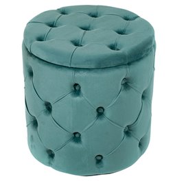 Pouf Mainburg B, blue, velvet, 43x43x43cm