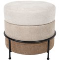 Pouf Mariola B, brown/beige, D48cm, H45cm