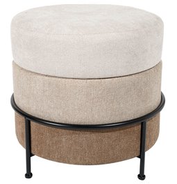 Pouf Mariola B, brown/beige, D48cm, H45cm