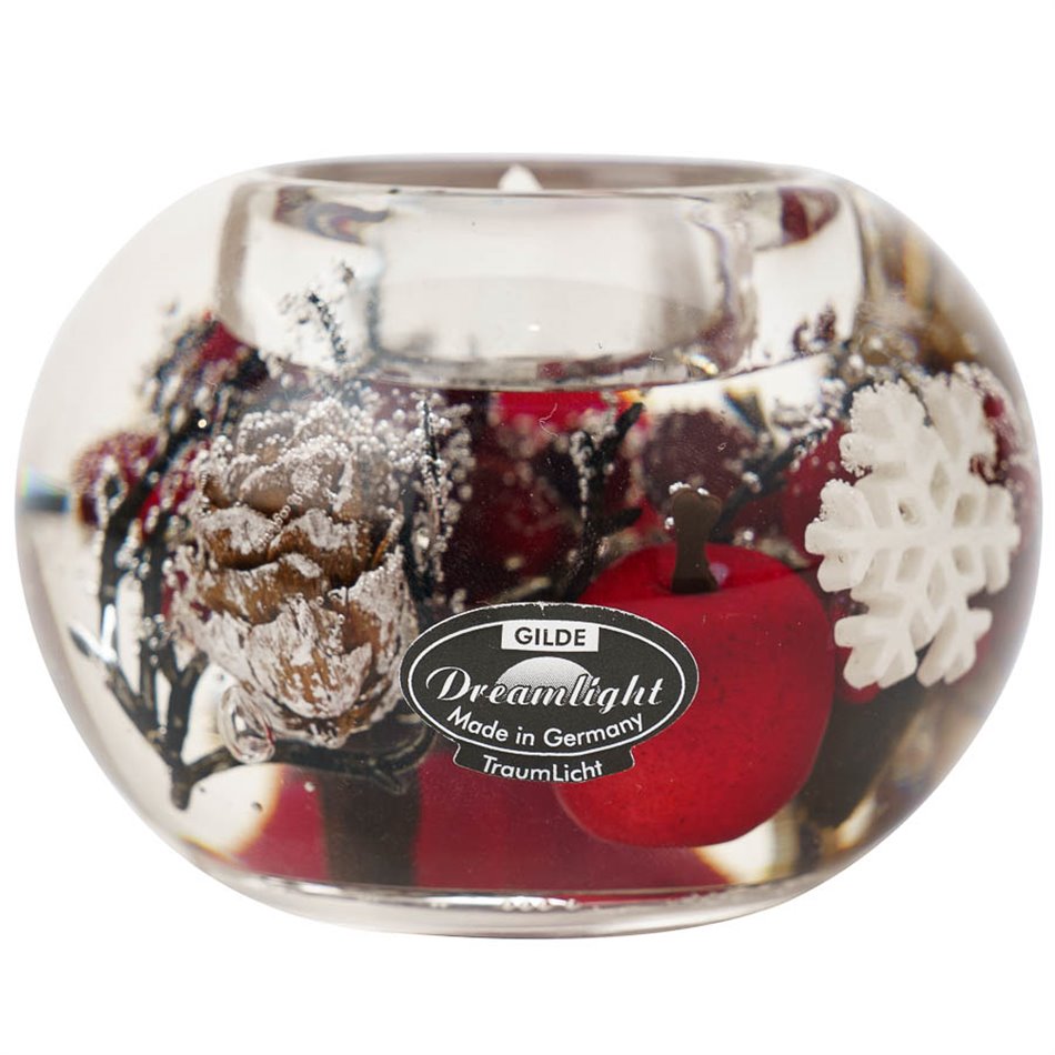 Candleholder Winter Be, glass, 6x8cm