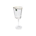 Red wine glass Triangle with gold rim, H21, D8.5cm