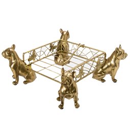 Deco napkin holder French bulldogs,30.0x30.0x12.5cm