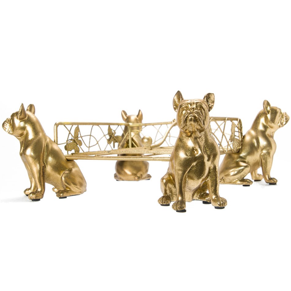 Deco napkin holder French bulldogs,30.0x30.0x12.5cm