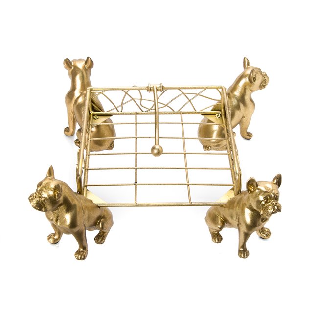 Deco napkin holder French bulldogs,30.0x30.0x12.5cm