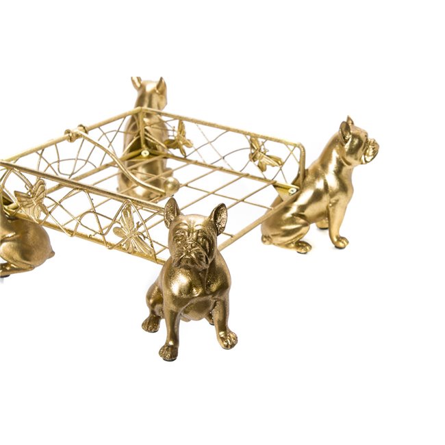 Deco napkin holder French bulldogs,30.0x30.0x12.5cm