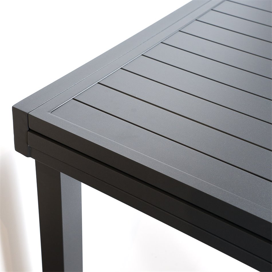 Table Piazza, graphite, aluminium, 135x90xH75.5cm