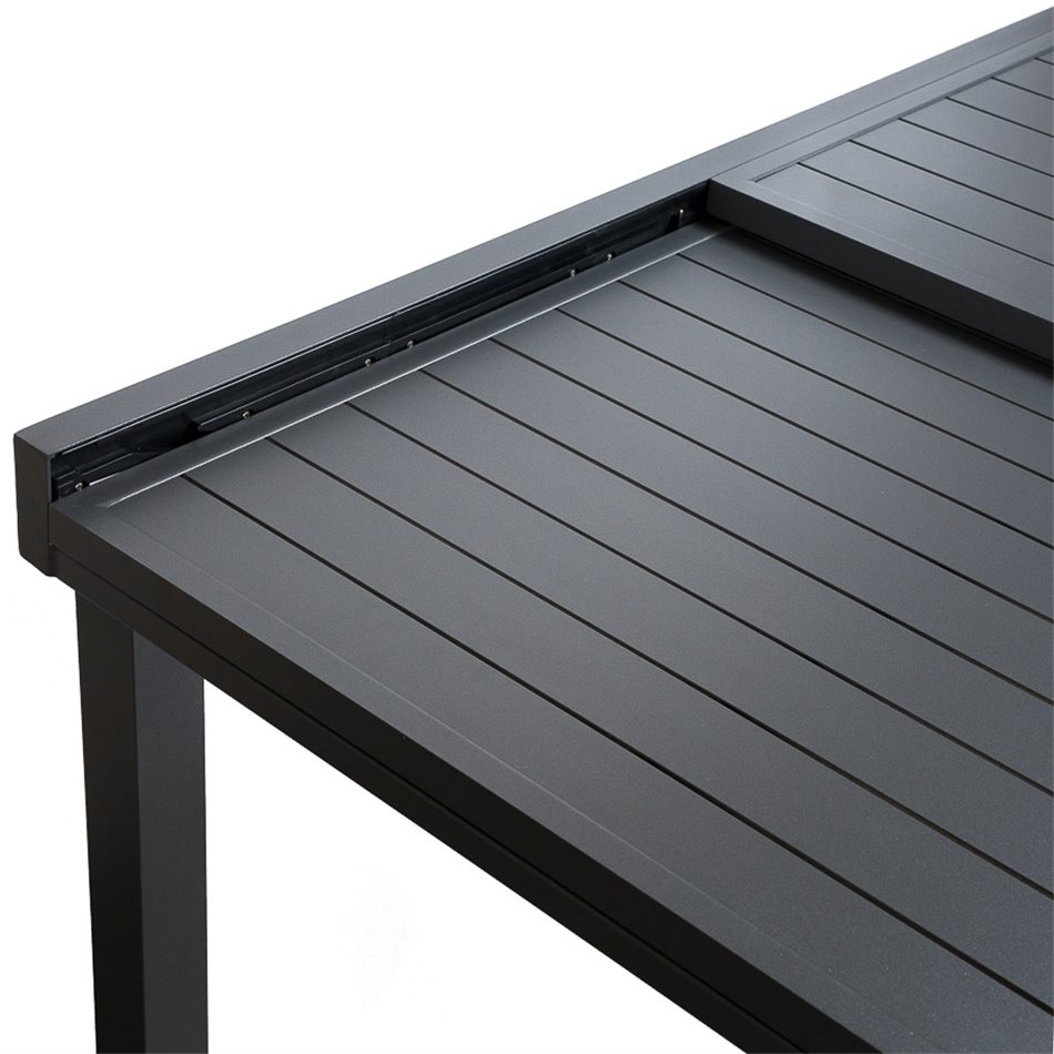 Table Piazza, graphite, aluminium, 135x90xH75.5cm