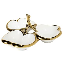 Decorative plate Merlinna apples, white,30x30x14cm