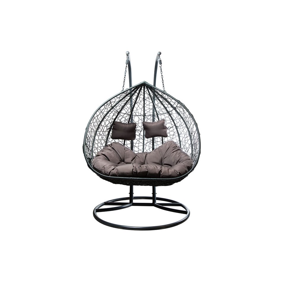 Double hanging chair Couple, dark grey,  H200x132x76.5cm