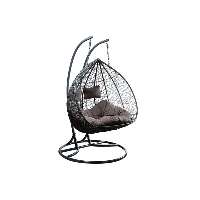 Double hanging chair Couple, dark grey,  H200x132x76.5cm