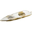 Decorative plate Maarja, gold/white, 42.5x15x3.2cm