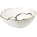 Decorative plate Margita flower, white/ gold, 25x25x9.5cm