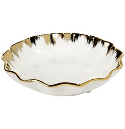 Decorative plate Martina 12, white/gold, 20x20x4cm