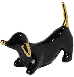 Deco Molly, shiny black/ gold, 22.5x8.4x16.6cm